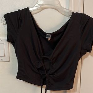 Windsor black tie crop top